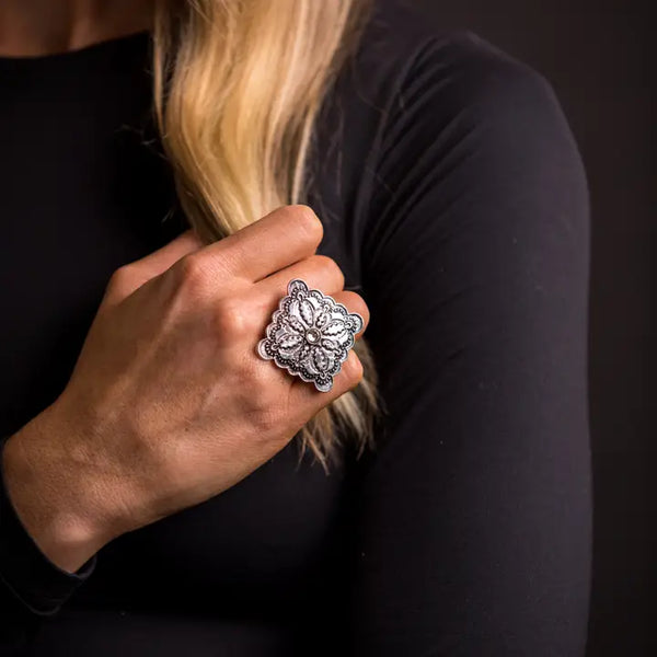 West & Co. Adjustable Silver Diamond Ring