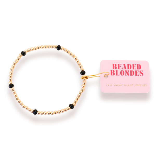 Beaded Blondes- Black Poppi Bracelet