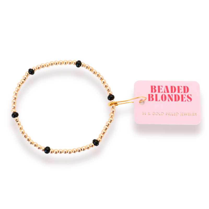 Beaded Blondes- Black Poppi Bracelet