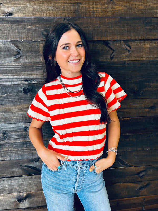 Belen Stripe Knit Top