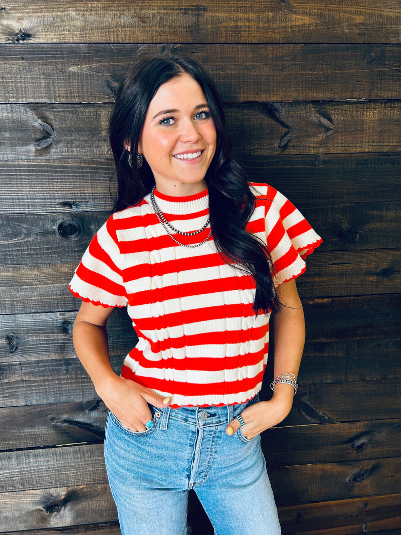 Belen Stripe Knit Top