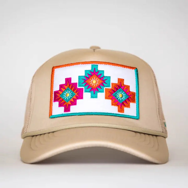 West & Co- Aztec Patch Khaki Trucker Hat