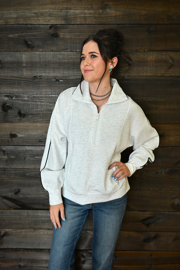 Alyssa Grey Quarter Zip Pullover
