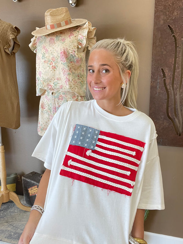 'Merica Boxy Patchwork Top