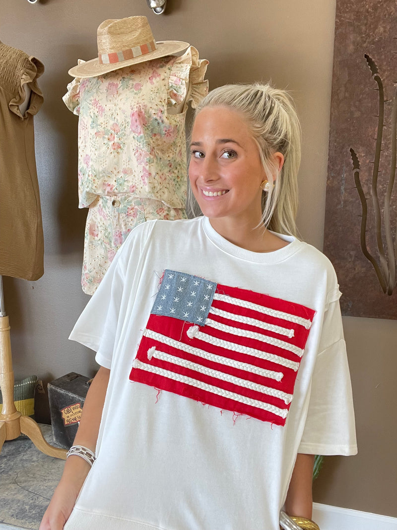 'Merica Boxy Patchwork Top
