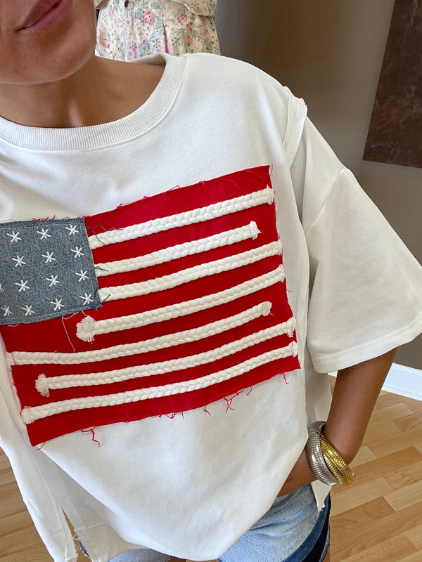 'Merica Boxy Patchwork Top