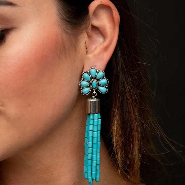 West & Co. Turquoise Tassel Earrings