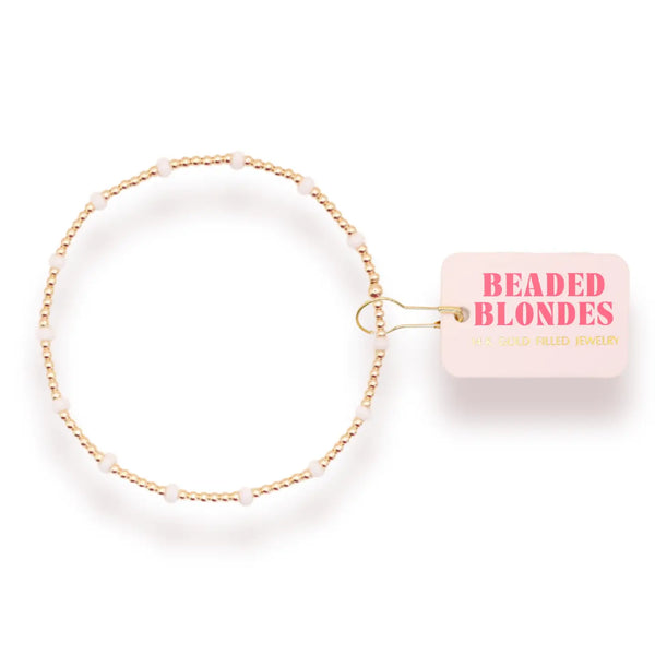 Beaded Blondes- White Dainty Poppi Bracelet