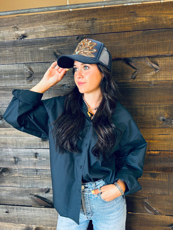 Santana Midnight Button Up Top