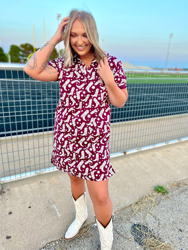 Tailgate Dress Maroon