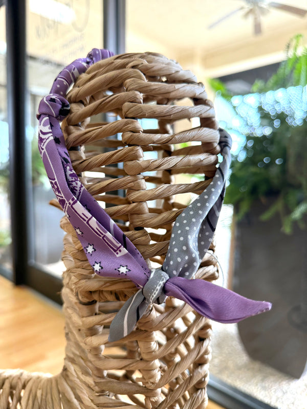 Knotted Neck Scarf/Bracelet- Mixed Purple