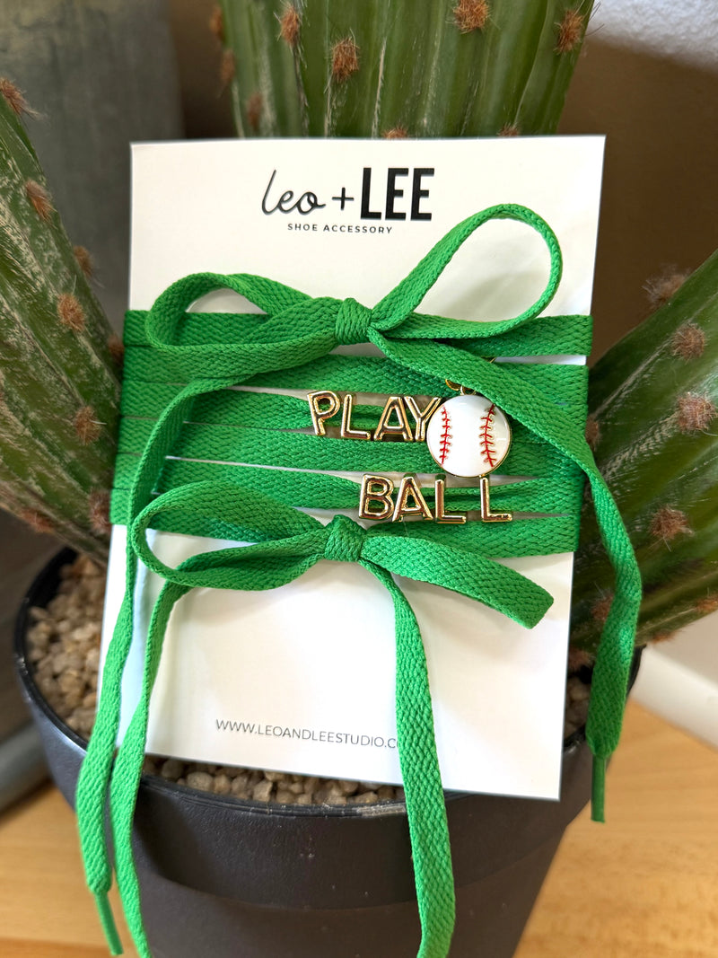 L&L- Baseball Shoe Lace Charm Set- Green