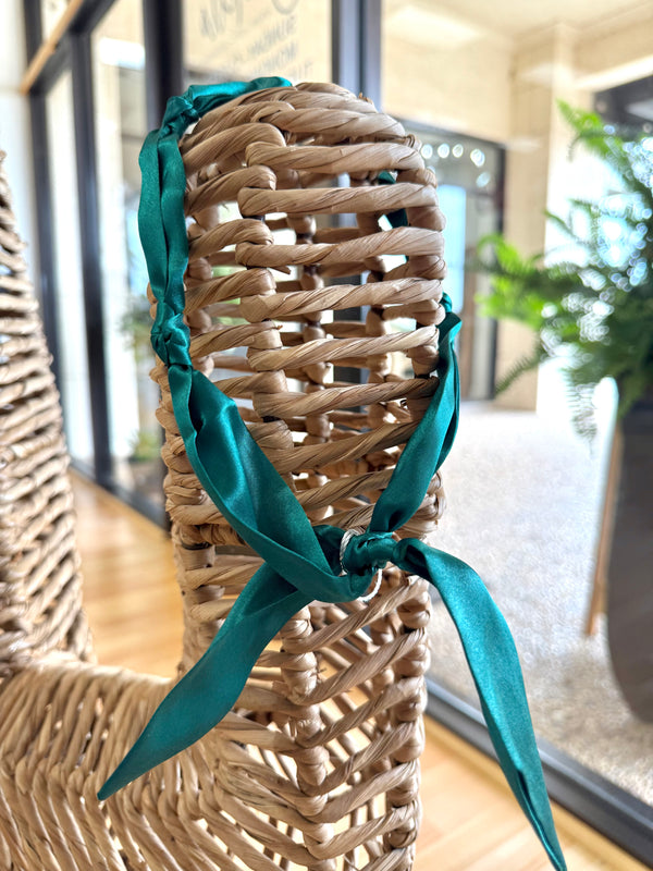 Knotted Neck Scarf/Bracelet- Satin Green