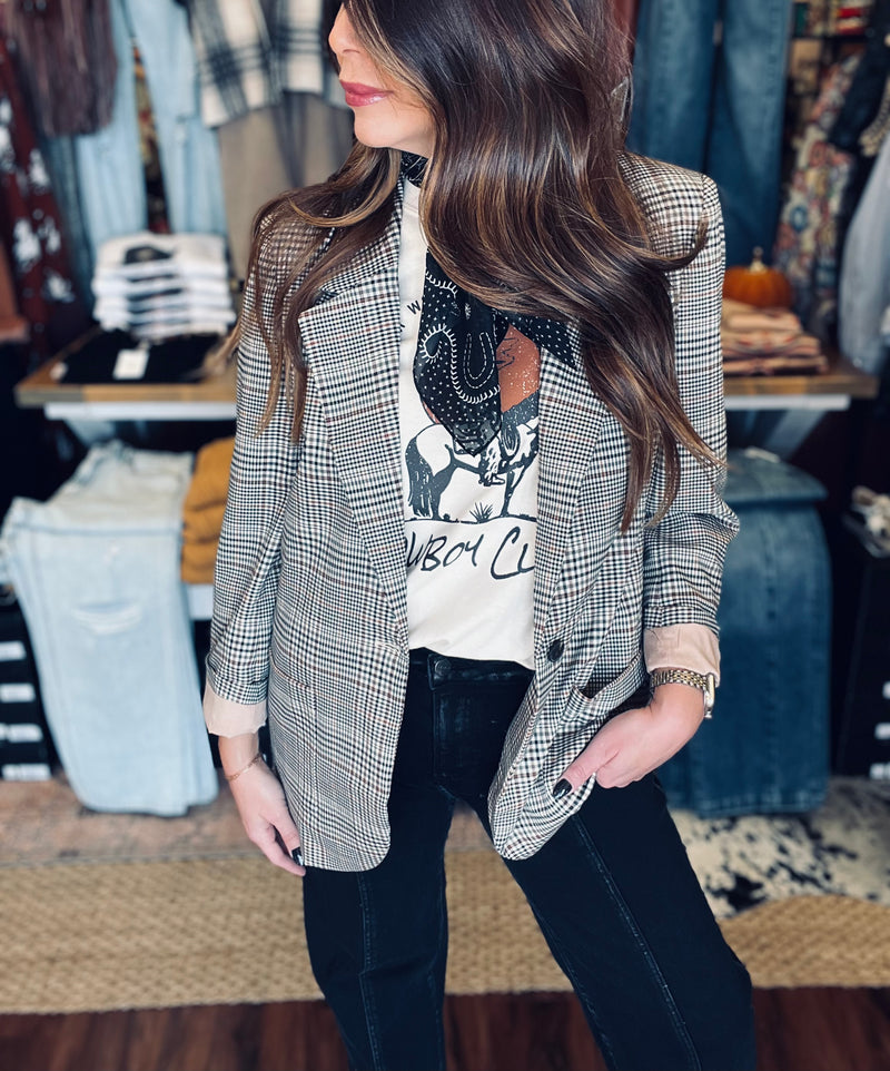 Dear John- Clyde Plaid Blazer