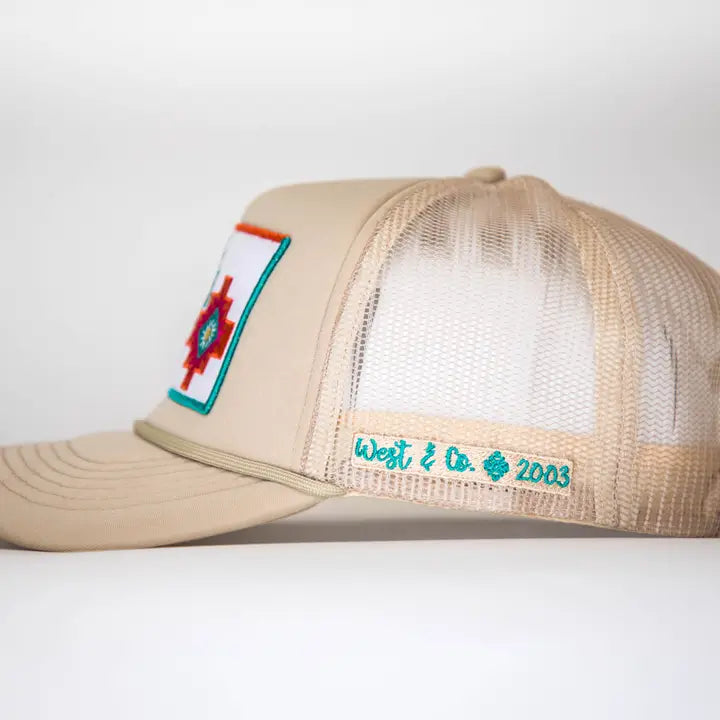 West & Co- Aztec Patch Khaki Trucker Hat