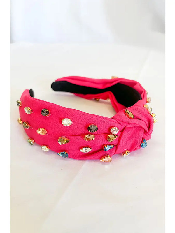 Ivy Hot Pink Rhinestone Headband