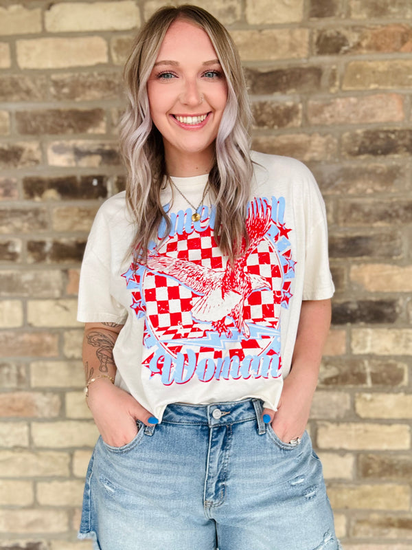 American Woman Relaxed Crop Tee