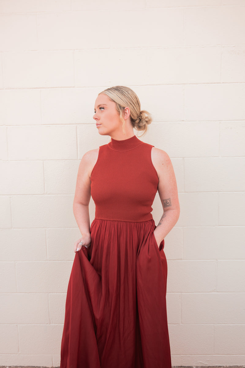 Elan- Maci Mock Neck Dress