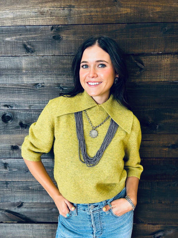 Peter Pan Collar Knit Top