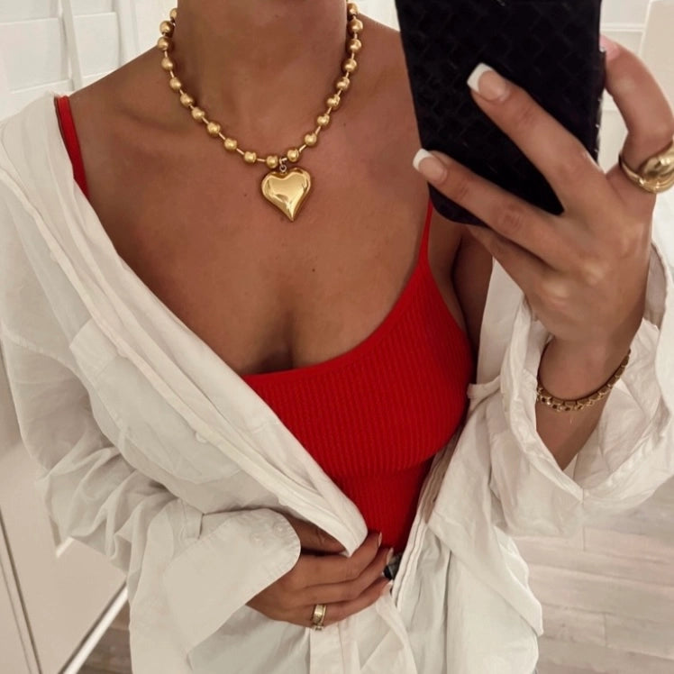 CSP- BUBBLE HEART NECKLACE GOLD