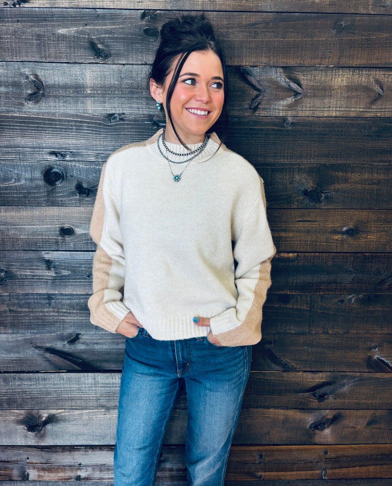 Elan- Color block Natural Sweater