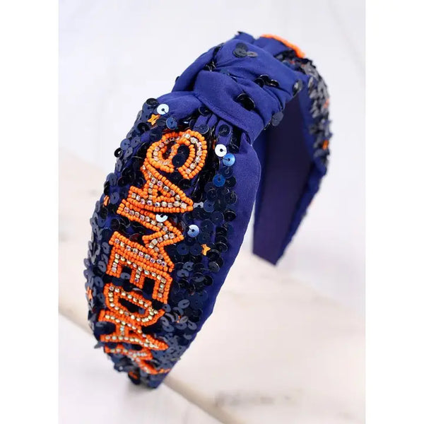 GameDay Sequins Headband Blue/Orange