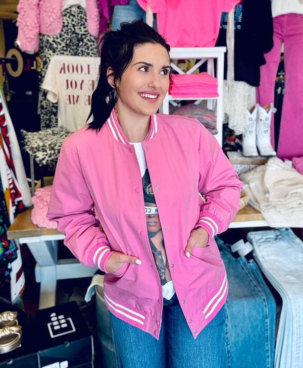 Howdy Rodeo Pink Bomber Jacket