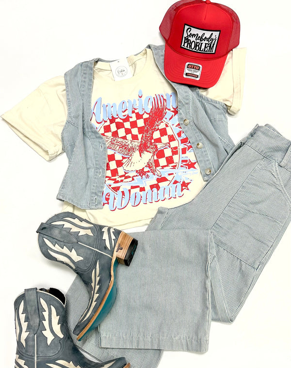 American Woman Relaxed Crop Tee