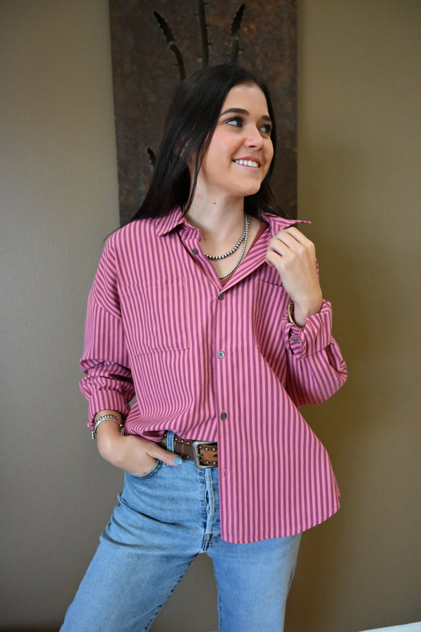 Dear John- Adrianna Pinstripe Top