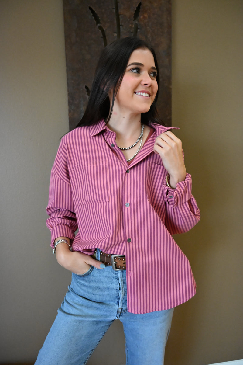 Dear John- Adrianna Pinstripe Top