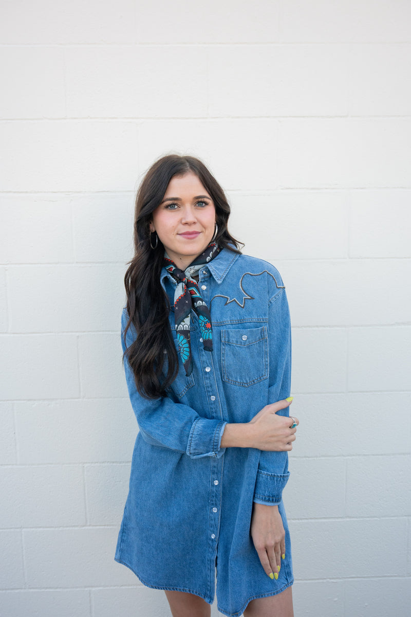 Lily Stitched Denim Dress