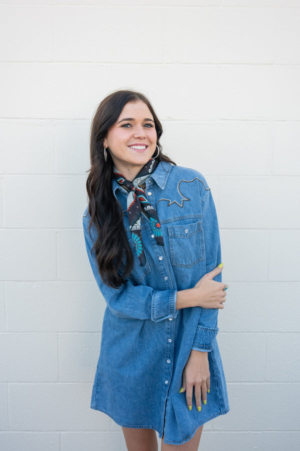 Lily Stitched Denim Dress