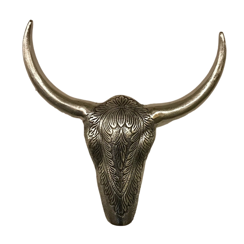 Silver Steer Skull- Large