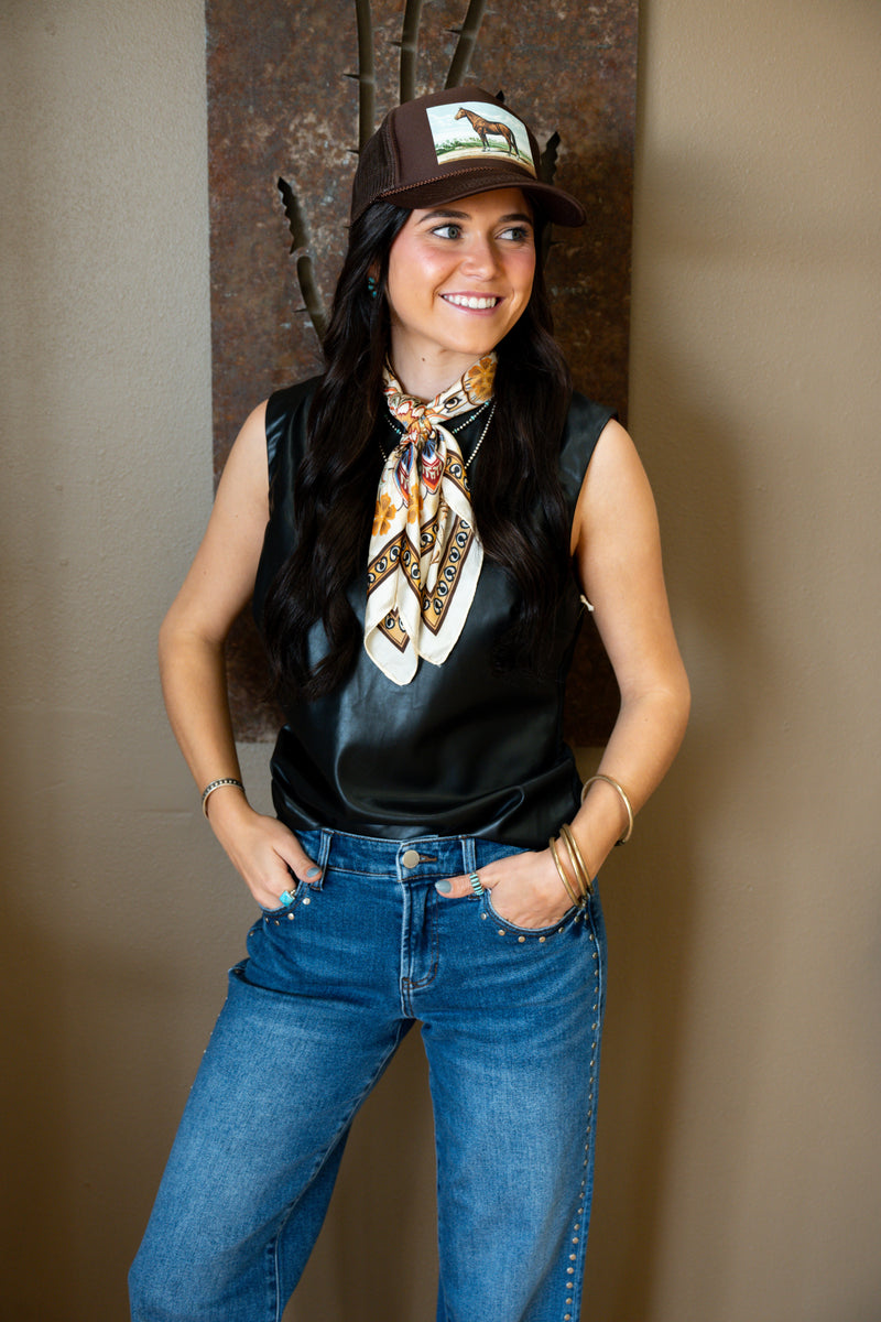 Another Love- Shaunee Leather Top