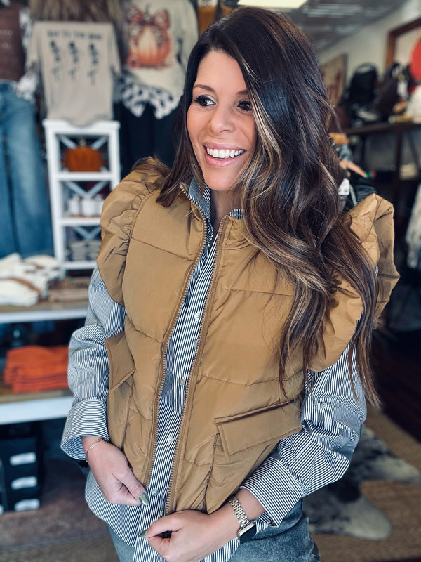 Delta Dawn Toffee Puff Vest