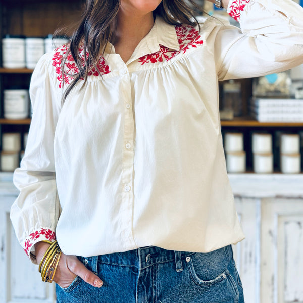 Dear John- Nasrin Embroidered Blouse