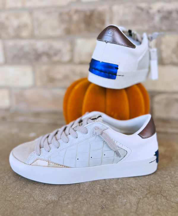 Shu Shop Ruby Grey/Blue Croco Sneakers