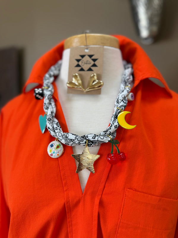 Hip Bandana Charm Twist Necklace