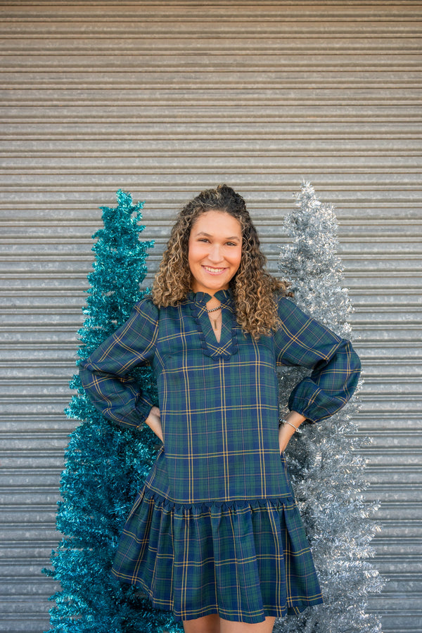 Eloise Green Tartan Checkered Dress