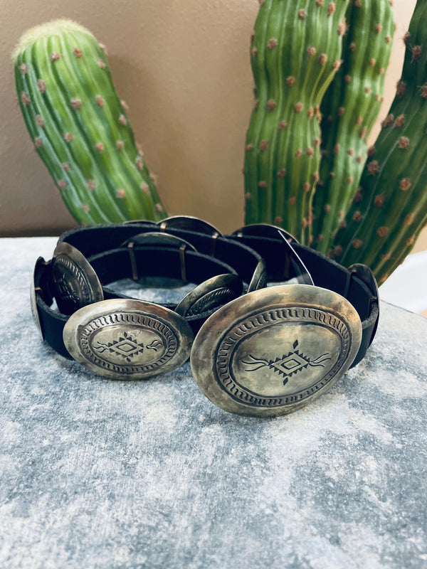 Barbosa Engraved Navajo Concho Belt