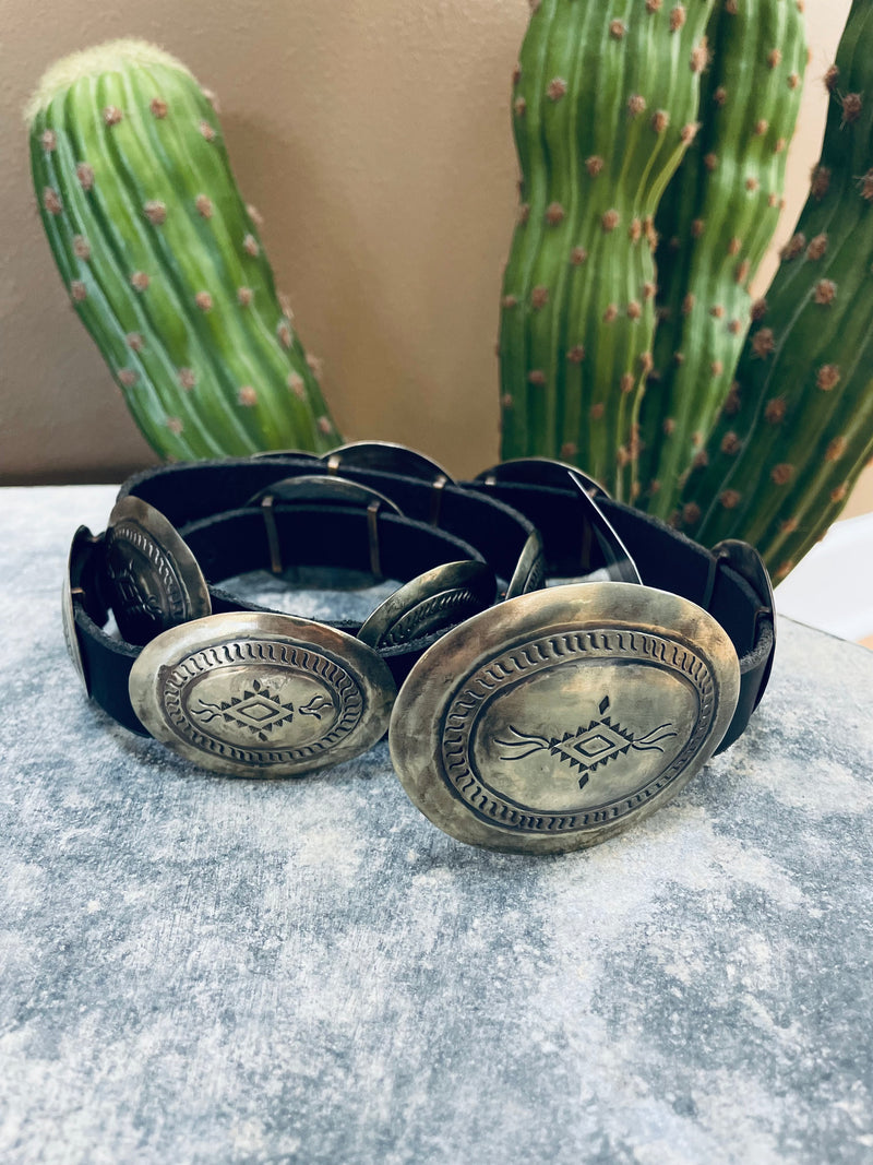 Barbosa Engraved Navajo Concho Belt