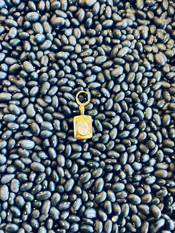 Square CZ Huggie Charm