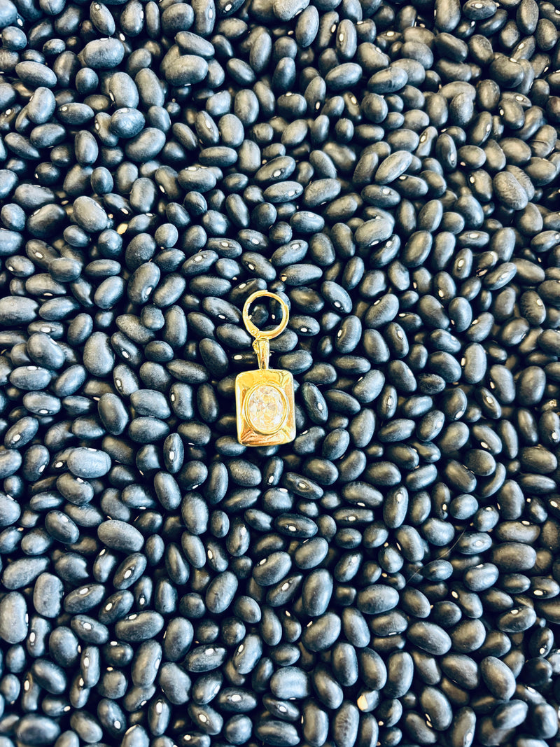 Square CZ Huggie Charm
