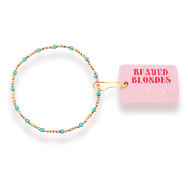 Beaded Blondes- Turquoise Dainty Poppi Bracelet