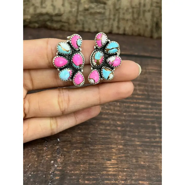 Sterling Silver Cotton Candy Half Flower