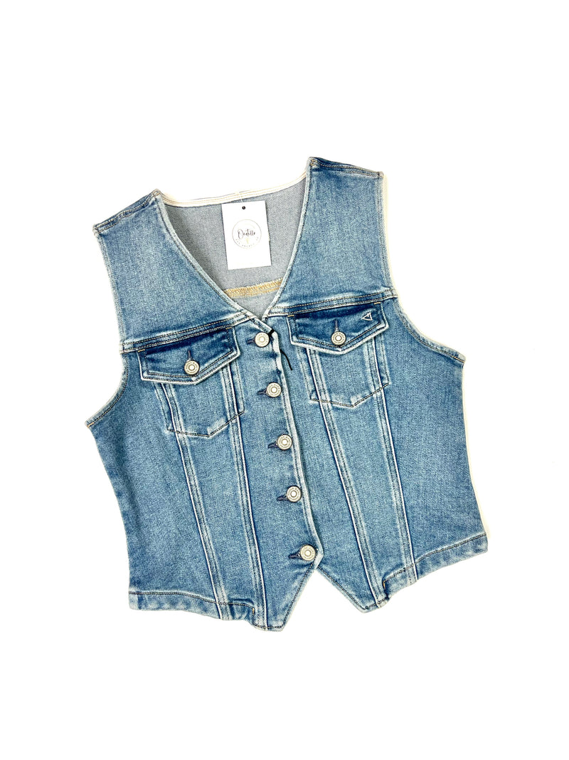 Hidden- Fitted Denim Vest