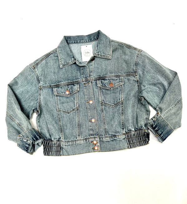 Risen Oversized Cropped Denim Jacket