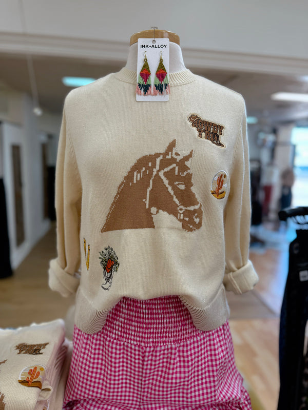 Pony Up Knit Patch Sweater