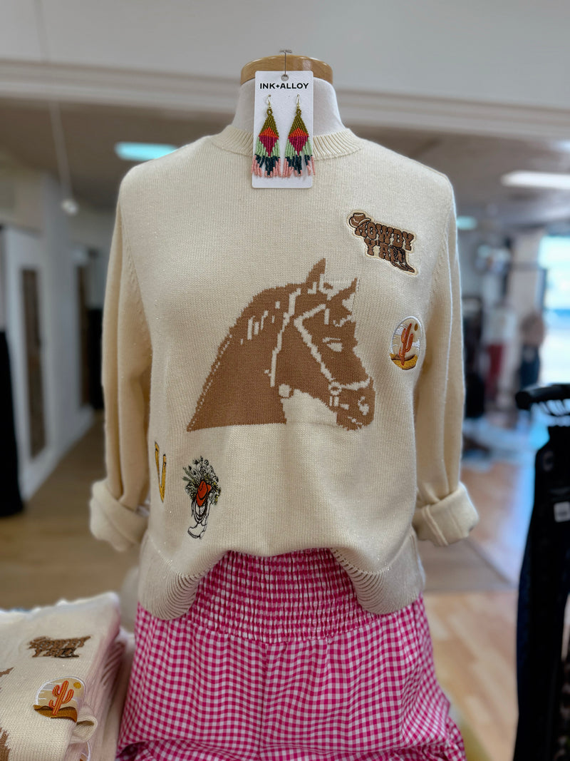 Pony Up Knit Patch Sweater