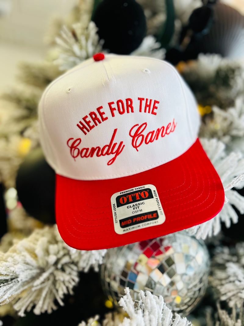 Here For The Candy Canes Canvas Hat